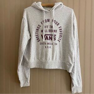 Vans Light Grey Cropped Hoodie Sweater Women’s Size Small